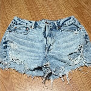 American Eagle Outfitters Light Blue Distressed Jean Shorts